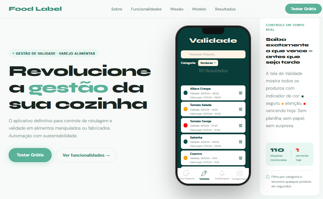 FoodLabel — Landing page UniCode